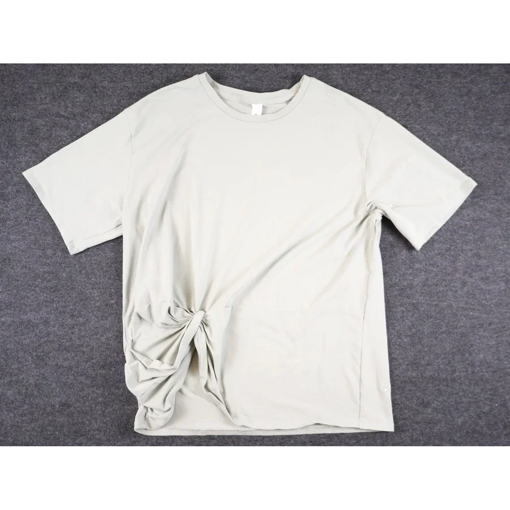 Lululemon Womens Medium Side Tie Knot T Shirt Light Green‎ Short Sleeve